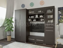 Шкаф-пенал со стеклом и ящиками ШК-005 Эколь