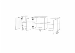 Тумба ТВ Ливерпуль, вотан/белый глянец 