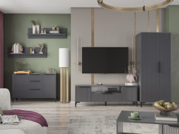 Шкаф 2-х створчатый Кимберли, Графит